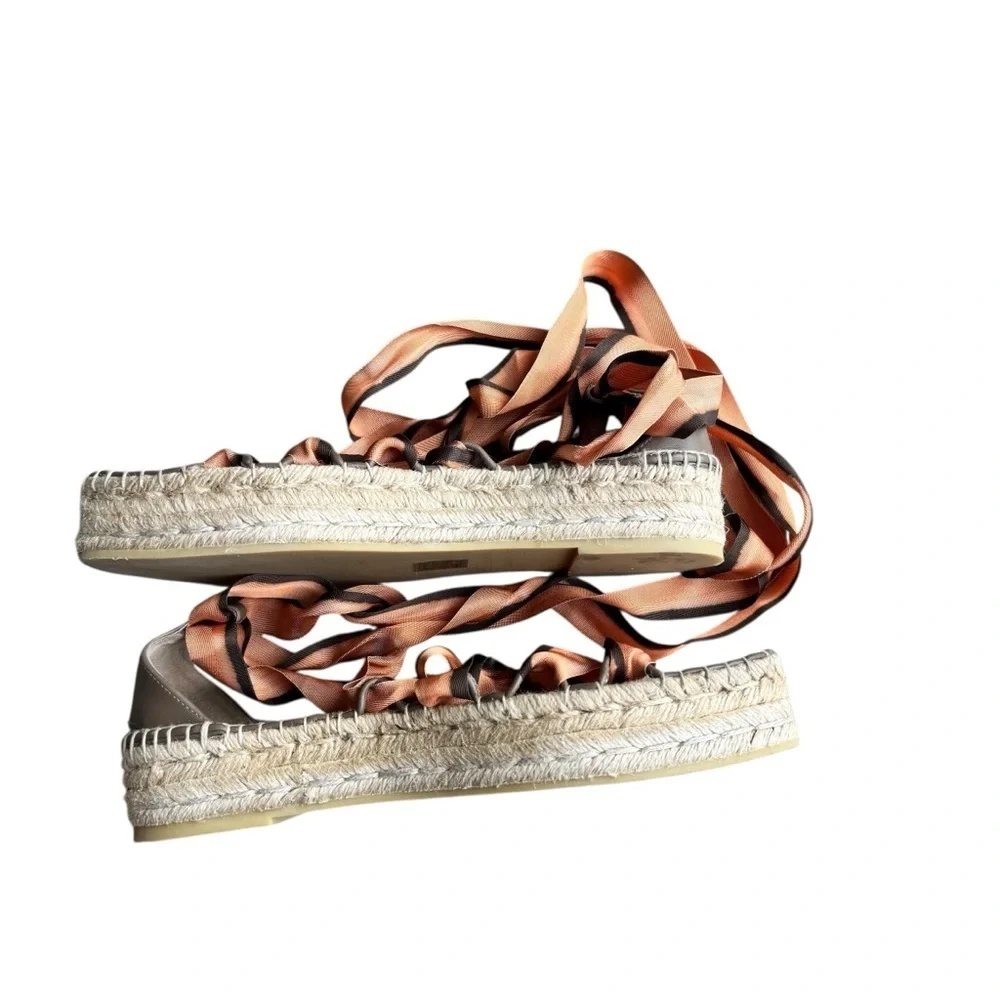 Ulla Johnson - Maya Ribbon Espadrille Nasturtium Sandals Ankle Straps Sz 37